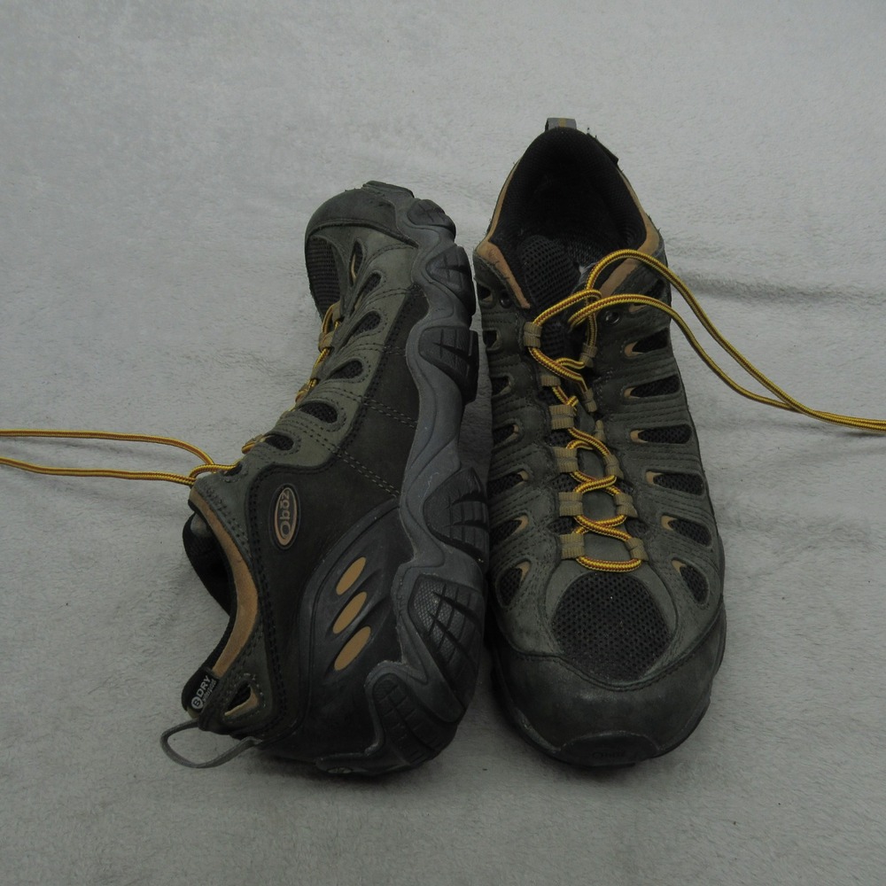 Oboz Men 11.5 Hiking Shoes Green Brown Low Top Walking Athletic Winter Gear